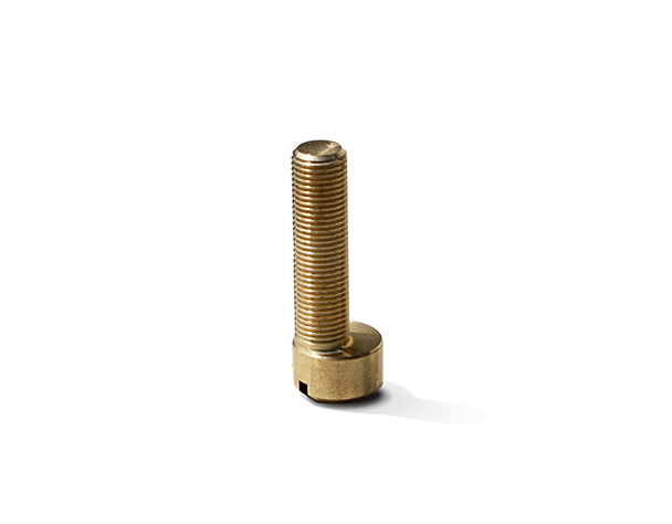 Brass eccentric pin for trolleys and wheels produced in Italy by Emme-TI cnc turning